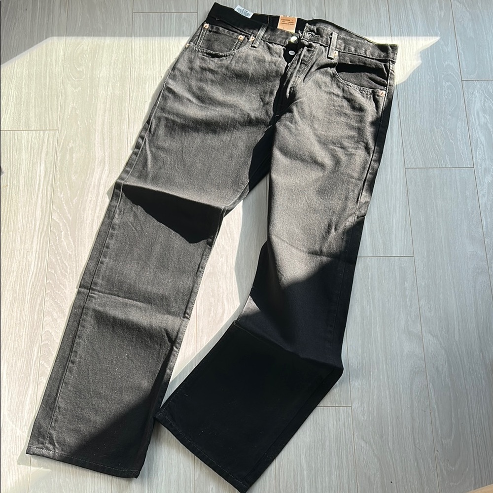 Levi's Black Straight Leg Pants with Durable Denim